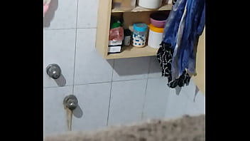 mommy fucks son after she catches him spying on her in shower