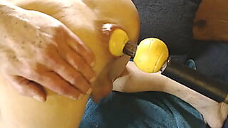 girl getting shot in anus with cactus ball