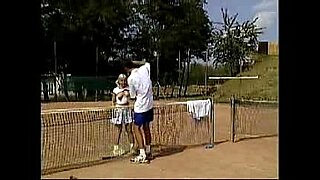 three girls lesbians playing tennis