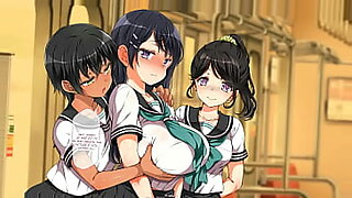 anime girl wearing but an apron seduces cute guy