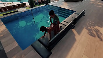 ebony girl fucked near pool