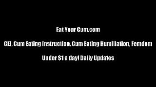 girlfriend makes boyfriend eat cum