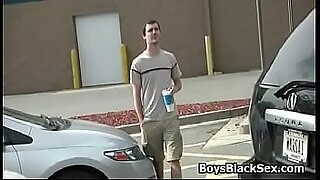young white boy sucks black cock